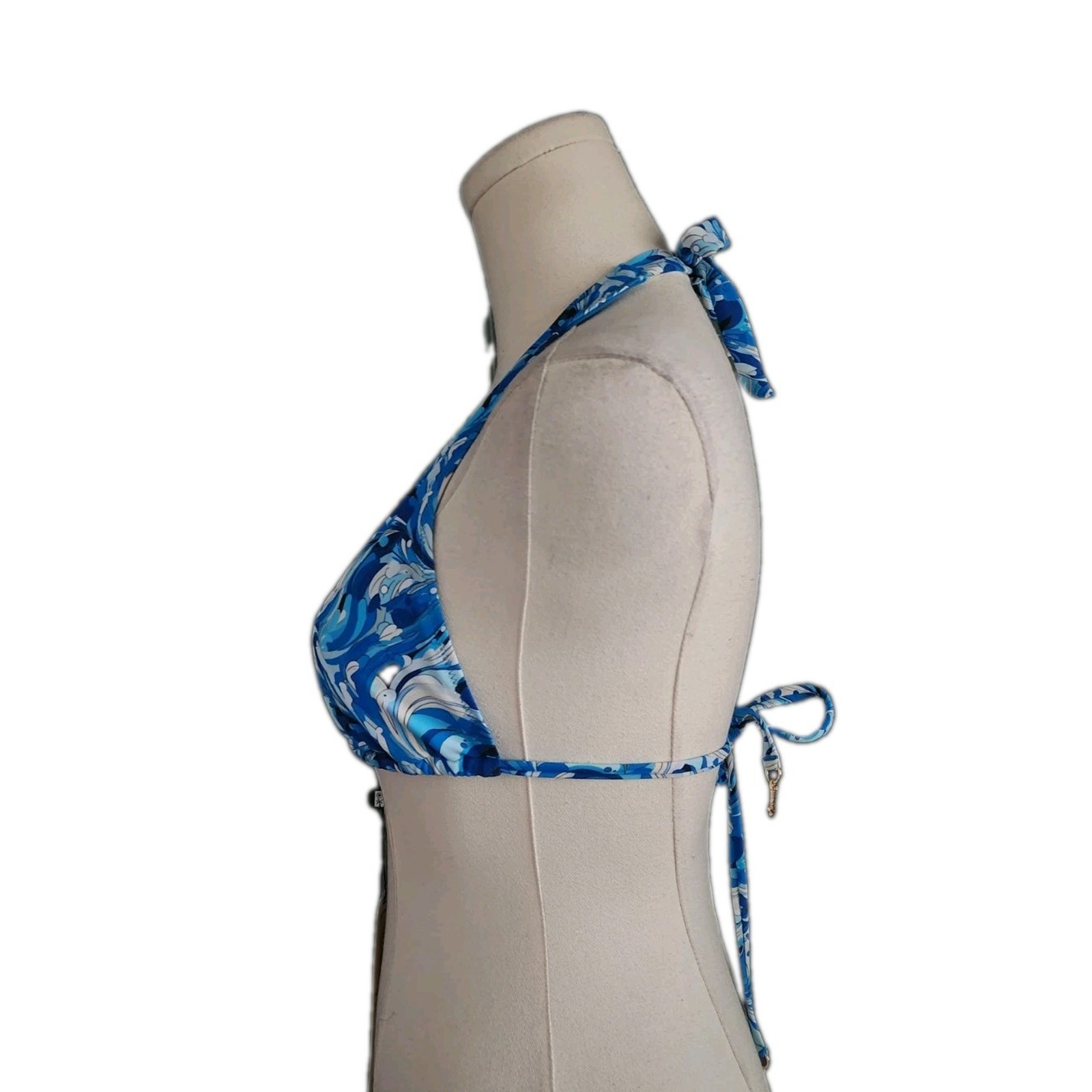 Blackbough Neq Swim Billie Halterneck Top Blue Crush Recycled Nylon Size Small — image 4 of 7